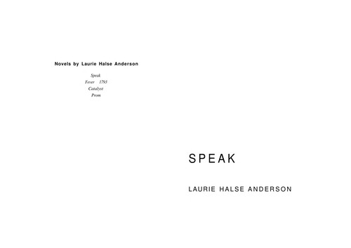 Laurie Halse Anderson: Speak (Hardcover, 2006, Peter Smith Pub Inc)