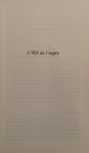 Oliver Sacks: L'oeil de l'esprit (French language, 2012, Le Grand livre du mois)