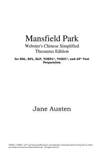 Jane Austen: Mansfield Park (EBook, 2005, ICON Classics)